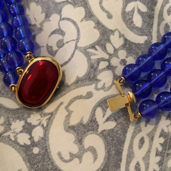 Vintage Monet Signed Necklace 3 Layer - Picture 5 of 6